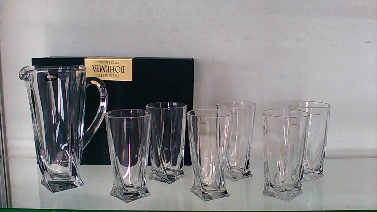 6 VERRES ORANGEADES QUADRO EN CRISTALLIN