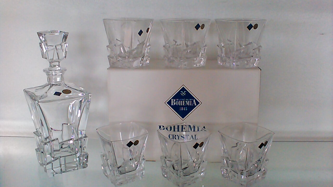 6 VERRES CRACK EN CRISTAL DE BOHEME