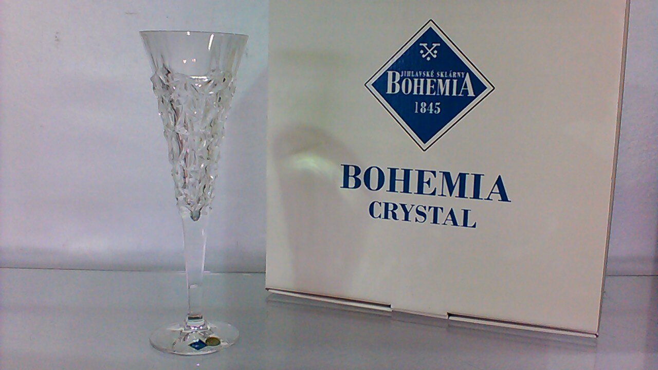 6 FLUTES GLACIER EN CRISTAL DE BOHEME